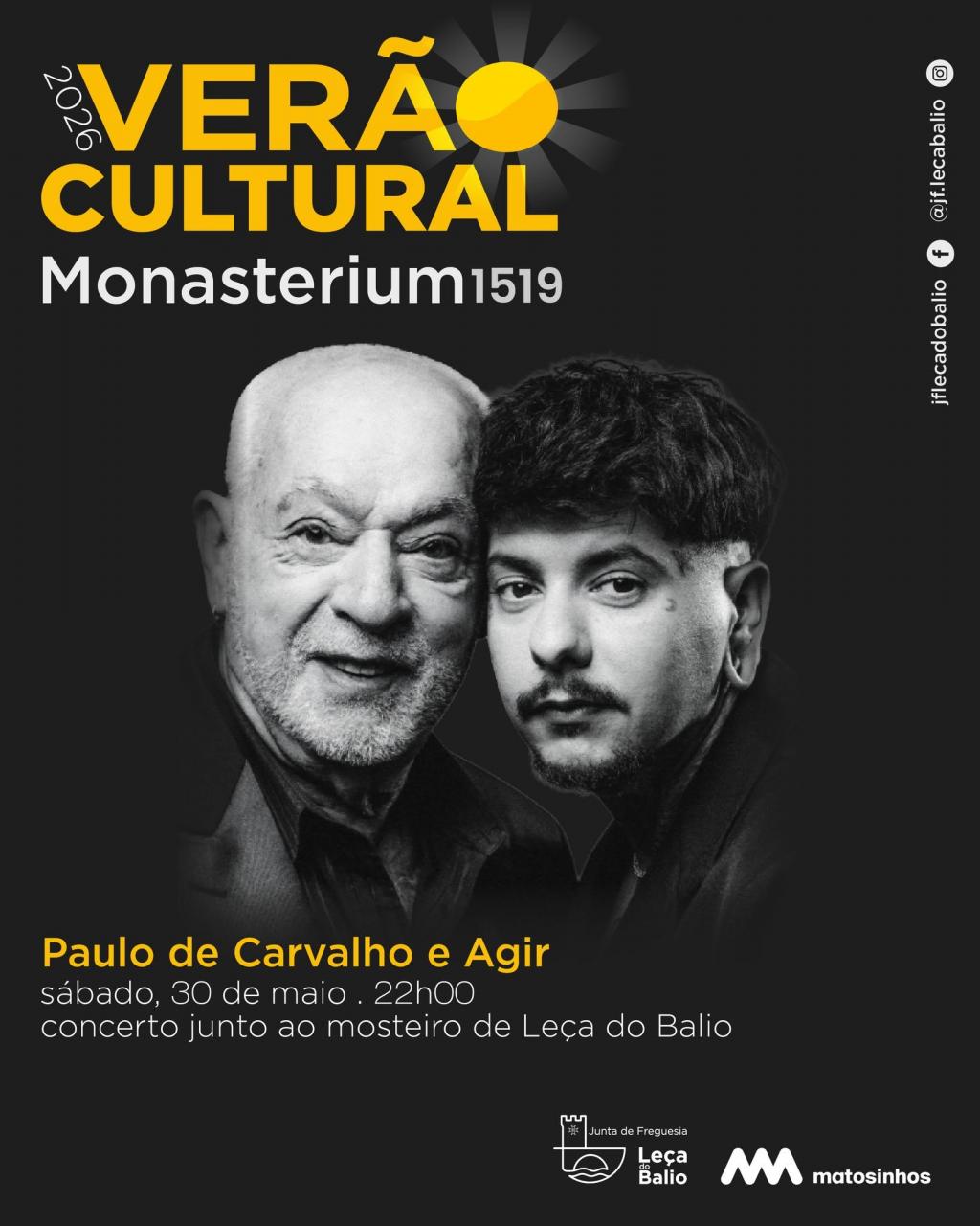 Concerto Paulo de Carvalho e Agir - Ver&atilde;o Cultural 2026